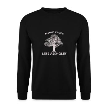 More trees, less assholes Essential - Unisex Sweatshirt - black - Front - Alina (178cm) & Michal (187cm)
