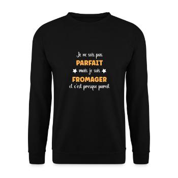 Je ne suis pas parfait mais fromager - Sweat-shirt Unisexe - noir - Devant - Alina (178cm) & Michal (187cm)