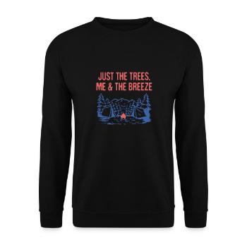 Just the Trees Me & the Breeze Camping Introvert - Unisex Pullover - Schwarz - Vorne - Alina (178cm) & Michal (187cm)