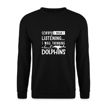 Citation ironique de dauphin mignon animal marin - Sweat-shirt Unisexe - noir - Devant - Alina (178cm) & Michal (187cm)