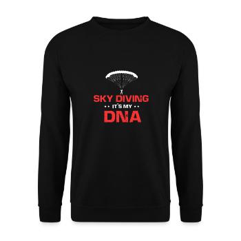 Sky Diving C’est mon ADN Cool Retro Funny Sky Diver - Sweat-shirt Unisexe - noir - Devant - Alina (178cm) & Michal (187cm)