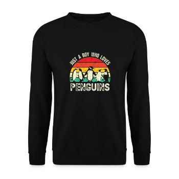 King Penguin Emperor Penguin Penguin Gift - Unisex Sweatshirt - black - Front - Alina (178cm) & Michal (187cm)