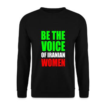 Be the voice of iranian women iran - Unisex Sweatshirt - black - Front - Alina (178cm) & Michal (187cm)