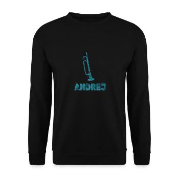 Blasmusik Andrej - Unisex Pullover - Schwarz - Vorne - Alina (178cm) & Michal (187cm)