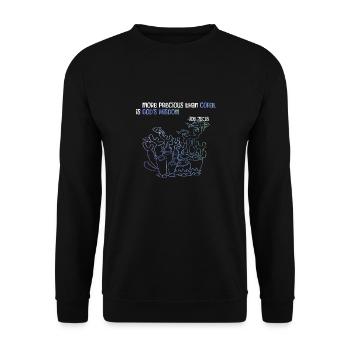 Dieu, Sagesse, récifs coralliens, Bible, foi, - Sweat-shirt Unisexe - noir - Devant - Alina (178cm) & Michal (187cm)