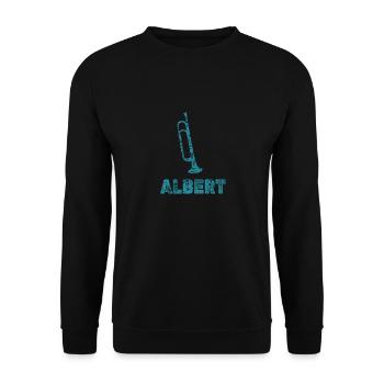 Trompeten Albert - Unisex Pullover - Schwarz - Vorne - Alina (178cm) & Michal (187cm)