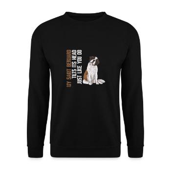 Saint-Bernard Chien Saint-Bernard - Sweat-shirt Unisexe - noir - Devant - Alina (178cm) & Michal (187cm)