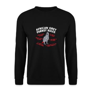 Graupapagei Perroquet gris d’Afrique Papagei - Sweat-shirt Unisexe - noir - Devant - Alina (178cm) & Michal (187cm)