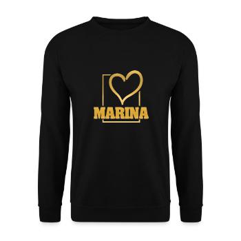 Love for Marina Heart Love - Unisex Sweatshirt - black - Front - Alina (178cm) & Michal (187cm)