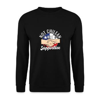 Not Chilean But Supportive Country Traveler Chile - Unisex Pullover - Schwarz - Vorne - Alina (178cm) & Michal (187cm)