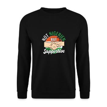 Not Nigeria But Supportive Country Traveler - Unisex Sweatshirt - black - Front - Alina (178cm) & Michal (187cm)