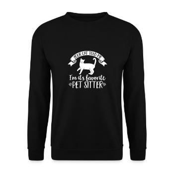 Haustierbetreuung Katze Hund Haustiersitter - Unisex Pullover - Schwarz - Vorne - Alina (178cm) & Michal (187cm)