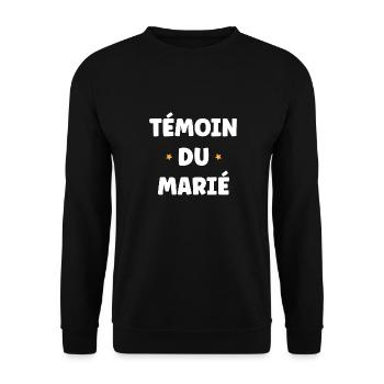 témoin du marié - Sweat-shirt Unisexe - noir - Devant - Alina (178cm) & Michal (187cm)