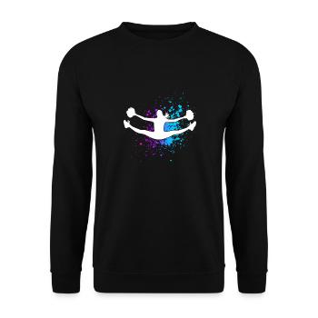 Cheerleader Cheerleading Design Sport Pompons Chee - Unisex Pullover - Schwarz - Vorne - Alina (178cm) & Michal (187cm)