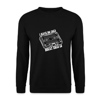 Funny 70s 80s Throwback Retro I Have No Idea What - Unisex Sweatshirt - black - Front - Alina (178cm) & Michal (187cm)
