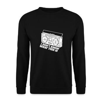 I Have No Idea What This Is Retro Born in 70s 80s - Unisex Sweatshirt - black - Front - Alina (178cm) & Michal (187cm)