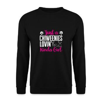 Chiweenie Chien - Sweat-shirt Unisexe - noir - Devant - Alina (178cm) & Michal (187cm)