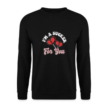 Valentine's Day I'm A Sucker For You Couple - Unisex Sweatshirt - black - Front - Alina (178cm) & Michal (187cm)