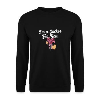 I'm A Sucker For You Romantic Valentine's - Unisex Sweatshirt - black - Front - Alina (178cm) & Michal (187cm)