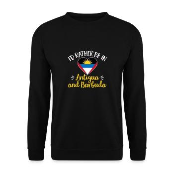 Flag of Antigua and Barbuda - Unisex Sweatshirt - black - Front - Alina (178cm) & Michal (187cm)