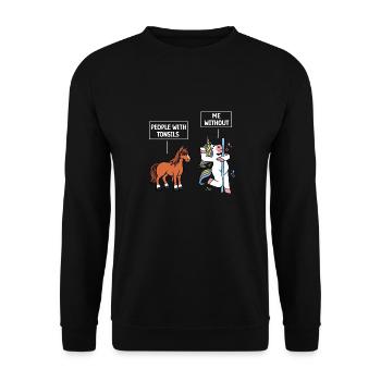 Amygdalectomie, récupération, amygdalectomie - Sweat-shirt Unisexe - noir - Devant - Alina (178cm) & Michal (187cm)