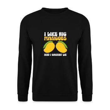 Mango Frucht Mango - Unisex Pullover - Schwarz - Vorne - Alina (178cm) & Michal (187cm)