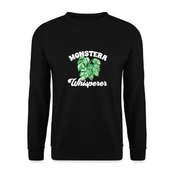 Monstera Deliciosa Albo Plante d’intérieur botanique - Sweat-shirt Unisexe - noir - Devant - Alina (178cm) & Michal (187cm)