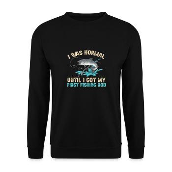 Pêche au saumon Pêcheur de saumon - Sweat-shirt Unisexe - noir - Devant - Alina (178cm) & Michal (187cm)