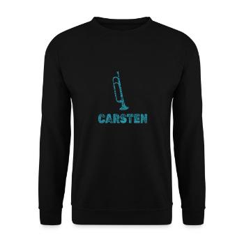 Geschenk für Carsten - Unisex Pullover - Schwarz - Vorne - Alina (178cm) & Michal (187cm)