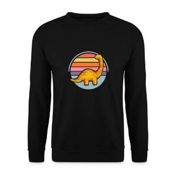 Dino Nuggets Dinosaurier Chicken Nuggets - Unisex Pullover - Schwarz - Vorne - Alina (178cm) & Michal (187cm)