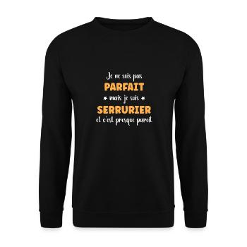 Serrurier - Sweat-shirt Unisexe - noir - Devant - Alina (178cm) & Michal (187cm)