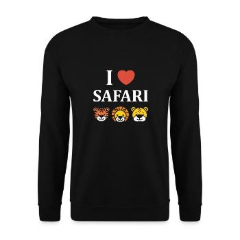 i love safari - Sweat-shirt Unisexe - noir - Devant - Alina (178cm) & Michal (187cm)