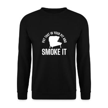 BBQ Grill King Grill Master Grill Tongs - Unisex Sweatshirt - black - Front - Alina (178cm) & Michal (187cm)