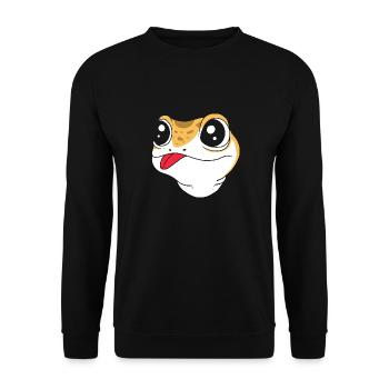 Leopard Gecko - Unisex Pullover - Schwarz - Vorne - Alina (178cm) & Michal (187cm)