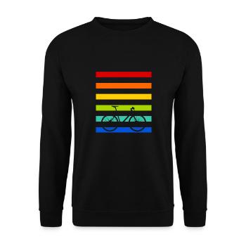 Bicycle rainbow stripes - Unisex Sweatshirt - black - Front - Alina (178cm) & Michal (187cm)