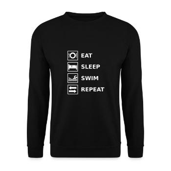 Mangez Sommeil Natation Répétition Nageur Sport Natation - Sweat-shirt Unisexe - noir - Devant - Alina (178cm) & Michal (187cm)