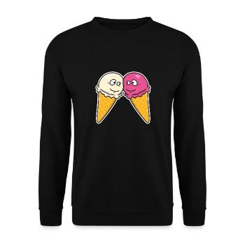 In love with ice cream - Unisex Sweatshirt - black - Front - Alina (178cm) & Michal (187cm)