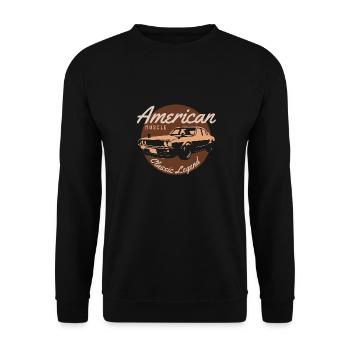 American muscle classic legend - Unisex Sweatshirt - black - Front - Alina (178cm) & Michal (187cm)