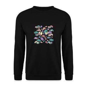 Japanese wind clouds - Unisex Sweatshirt - black - Front - Alina (178cm) & Michal (187cm)