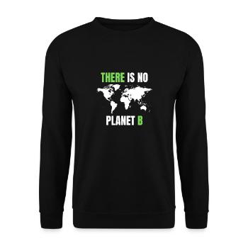 Environnement No Planet B - Sweat-shirt Unisexe - noir - Devant - Alina (178cm) & Michal (187cm)