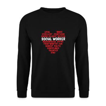 Travailleurs sociaux Travail social Travail social - Sweat-shirt Unisexe - noir - Devant - Alina (178cm) & Michal (187cm)