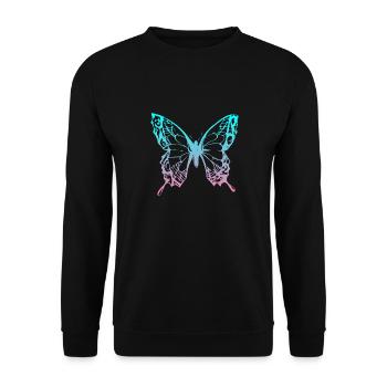 Butterfly Fairy Grunge Fairycore Aesthetic Goth - Unisex Sweatshirt - black - Front - Alina (178cm) & Michal (187cm)