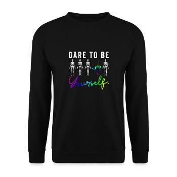 Rainbow Flag I LGBT Pride Month Parade I Dare To - Unisex Sweatshirt - black - Front - Alina (178cm) & Michal (187cm)