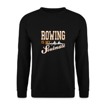 Rowing Is My Soulmate Awesome Rowing T-Shirt - Unisex Sweatshirt - black - Front - Alina (178cm) & Michal (187cm)