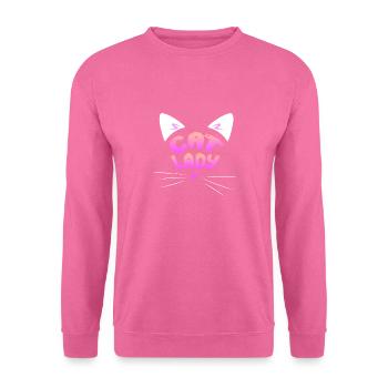 Cat Lady Funny Fur Mom Cat Lover T-Shirt - Unisex Pullover - Pink - Vorne