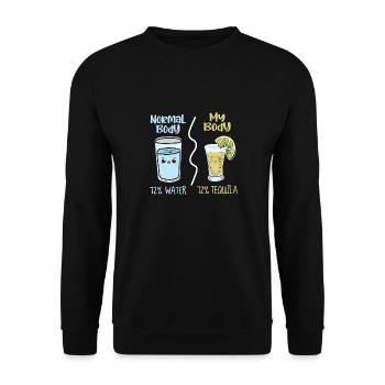 Idée cadeau Tequila Party plan d’eau normal - Sweat-shirt Unisexe - noir - Devant - Alina (178cm) & Michal (187cm)