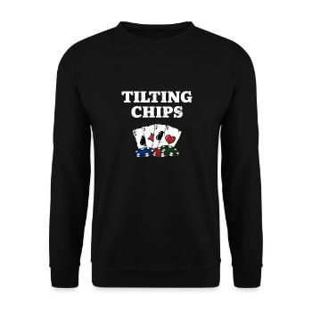 Tilting Chips Gambler Casino Jeu de hasard - Sweat-shirt Unisexe - noir - Devant - Alina (178cm) & Michal (187cm)