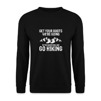 Obtenez vos bottes Impressionnant t-shirt de randonnée en montagne - Sweat-shirt Unisexe - noir - Devant - Alina (178cm) & Michal (187cm)