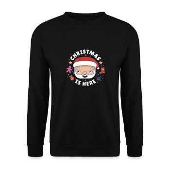 Noël est arrivé! Père Noël - Sweat-shirt Unisexe - noir - Devant - Alina (178cm) & Michal (187cm)