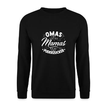 Überraschung Mama Oma Geschenk Pudezucker beste Om - Unisex Pullover - Schwarz - Vorne - Alina (178cm) & Michal (187cm)